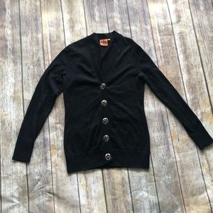 Tory Burch Simone Black Wool Cardigan